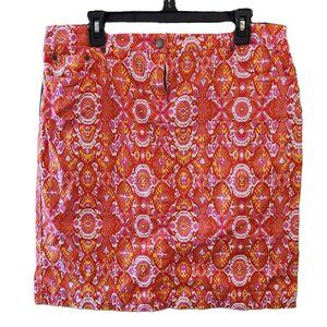 ❤️ 4/$20 Jones New York Sport Stretch skirt Women's 12 Bright Boho Pockets Funky